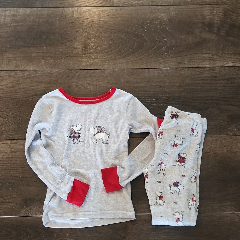 Laura Ashley Gray and Red Kids Pajama Set